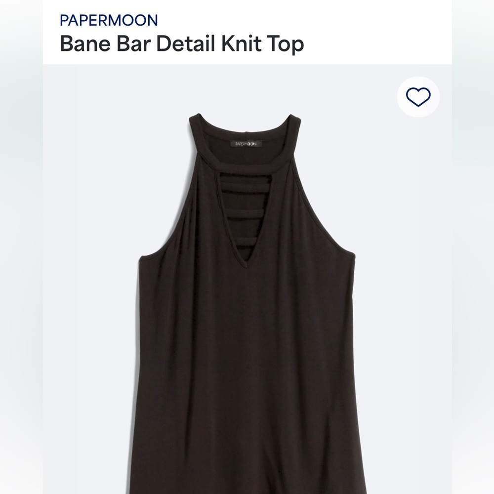 Papermoon Black Sleeveless Knit Top